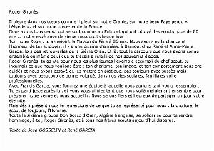 VI D ORAN - UN HOMMAGE A ROGER GIRONES